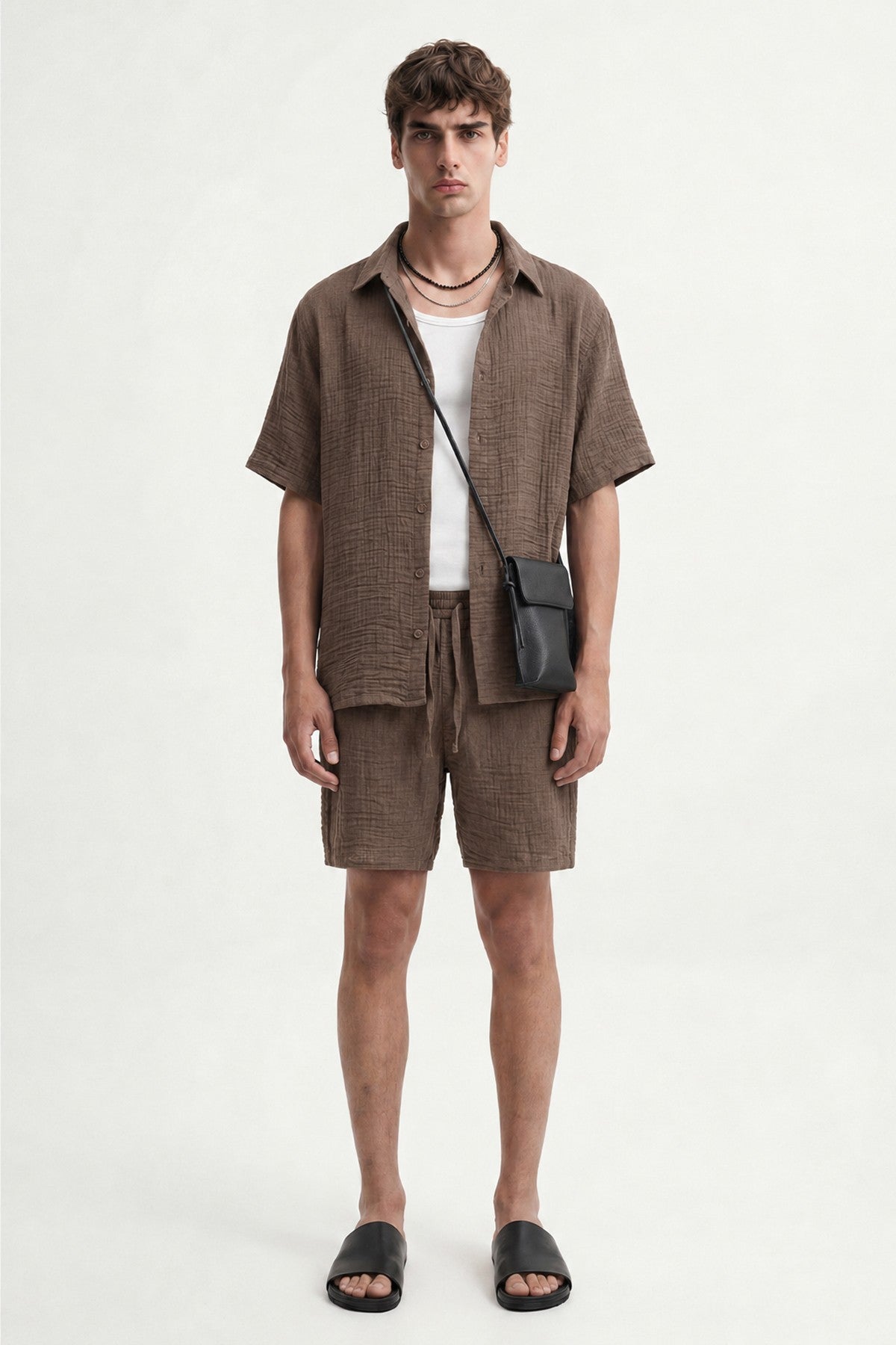 Wrinkled-Look Men's Shirt
