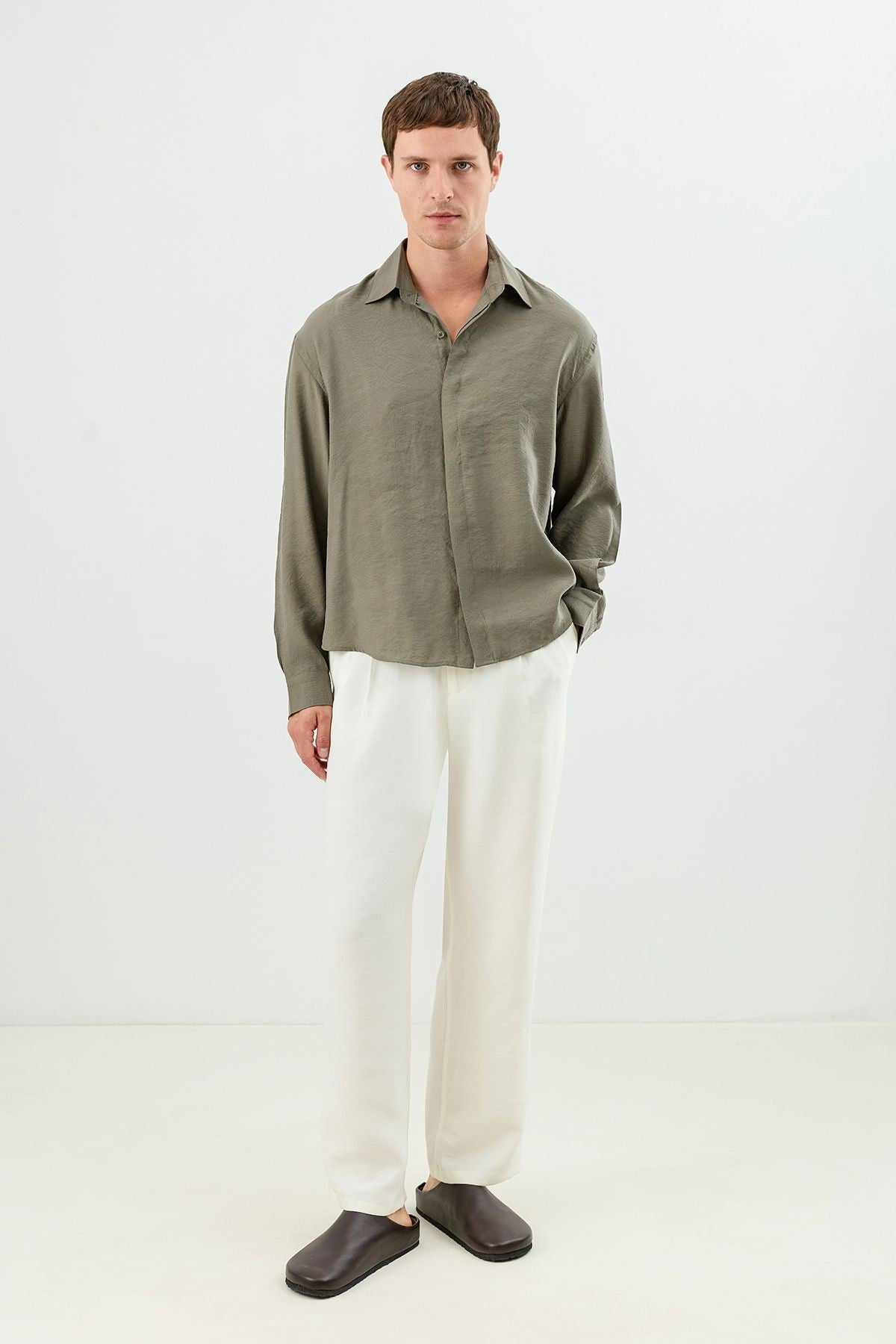 Men's Crop-Fit Shirt with Modal Blend