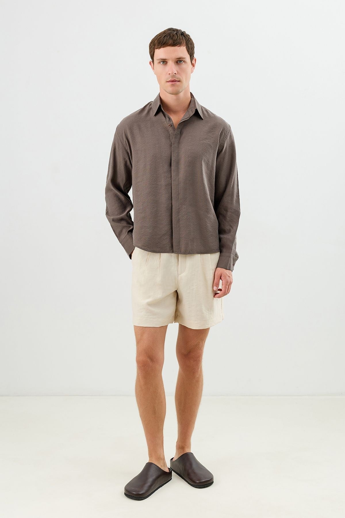 Men's Crop-Fit Shirt with Modal Blend