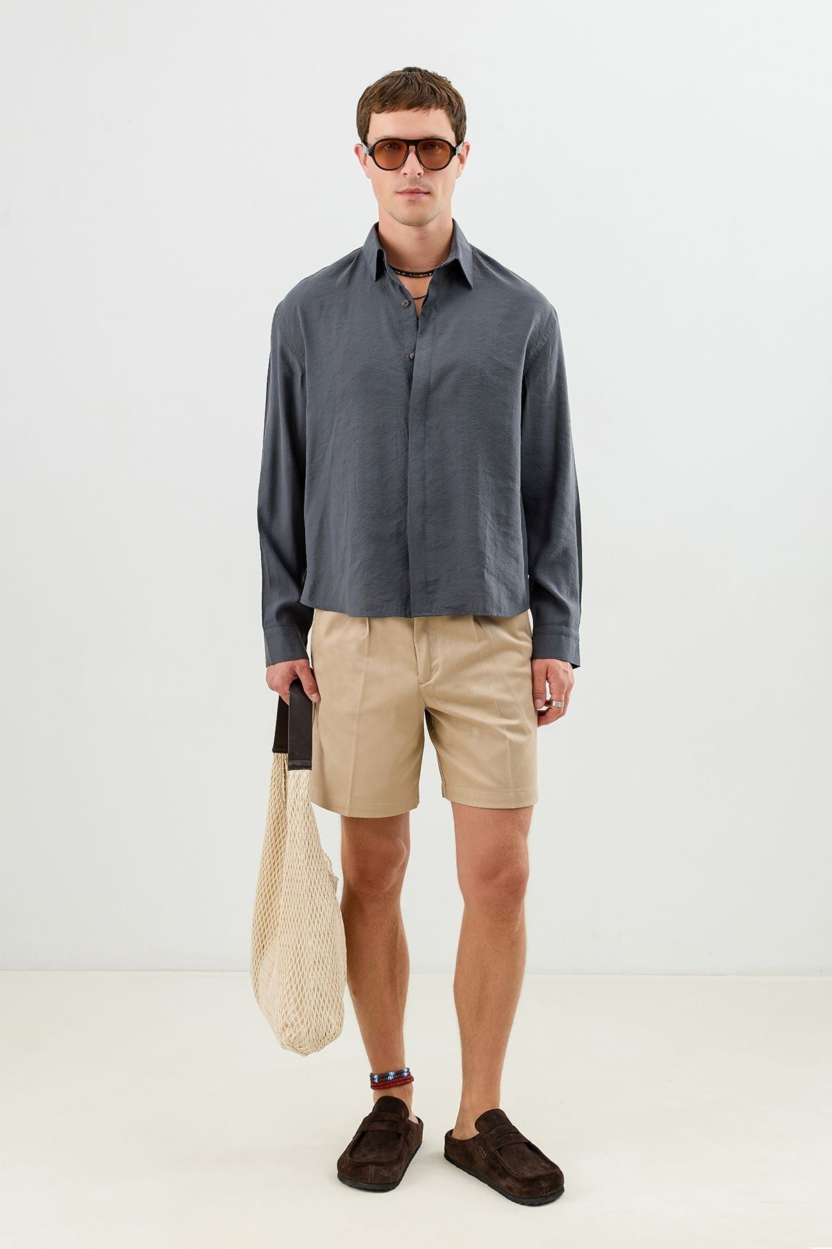 Men's Crop-Fit Shirt with Modal Blend