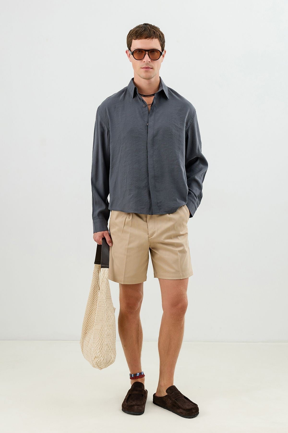 Men's Crop-Fit Shirt with Modal Blend