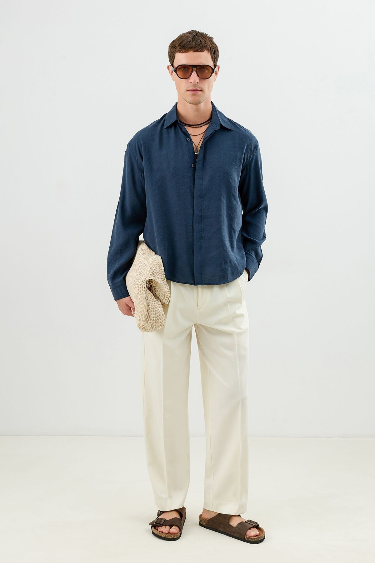 Men's Crop-Fit Shirt with Modal Blend