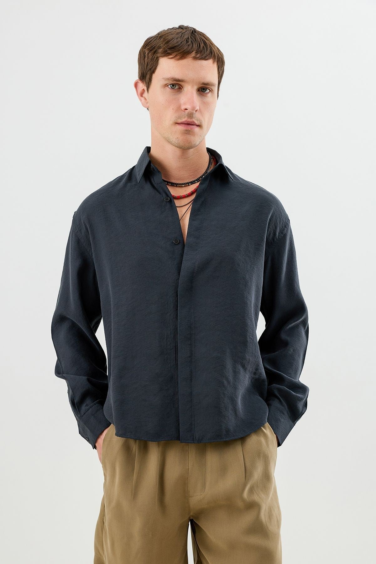 Men's Crop-Fit Shirt with Modal Blend
