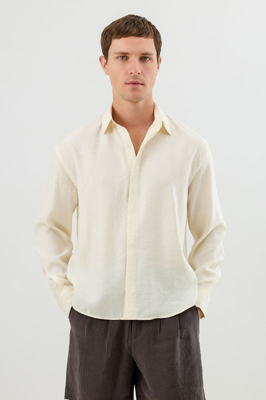 Men's Crop-Fit Shirt with Modal Blend