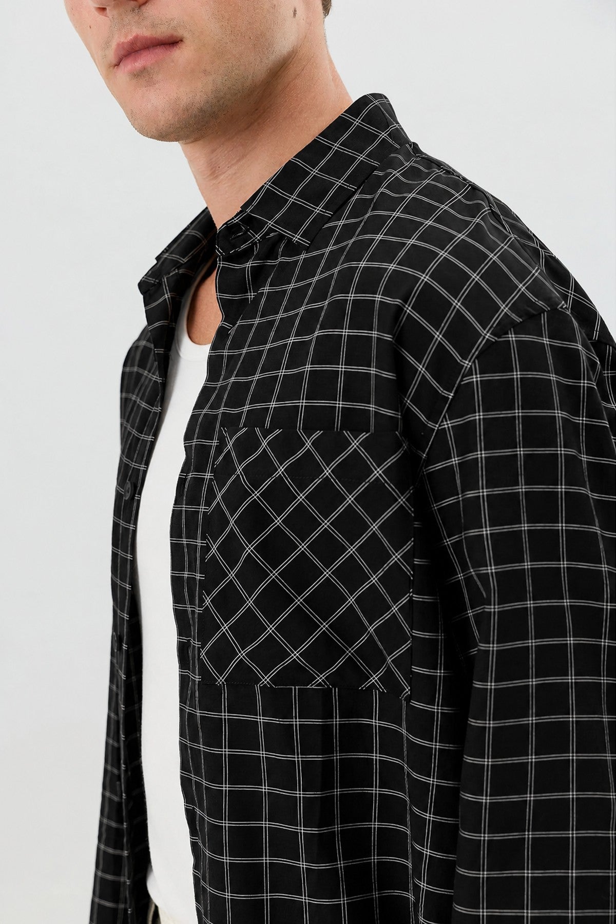 Boxy Fit Checkered Shirt