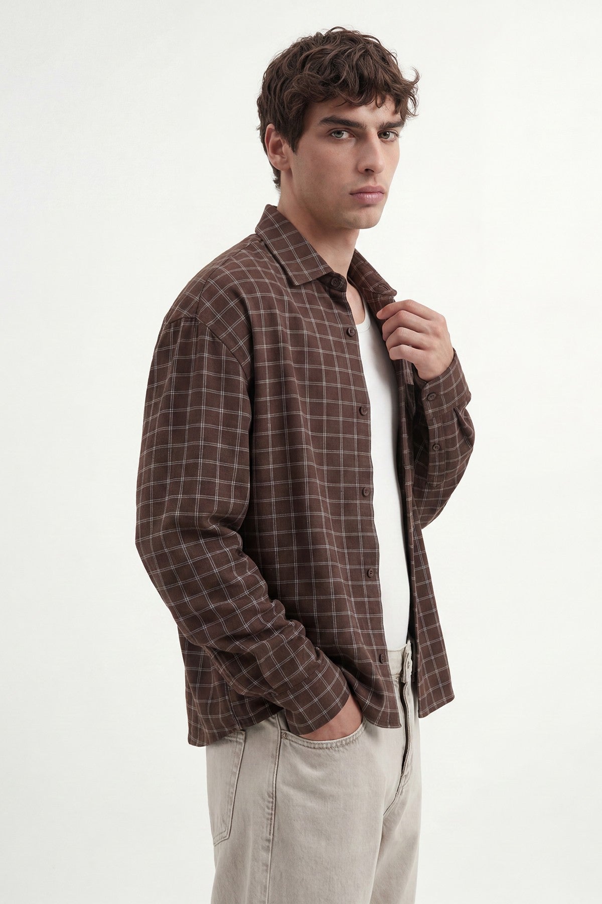 Boxy Fit Checkered Shirt