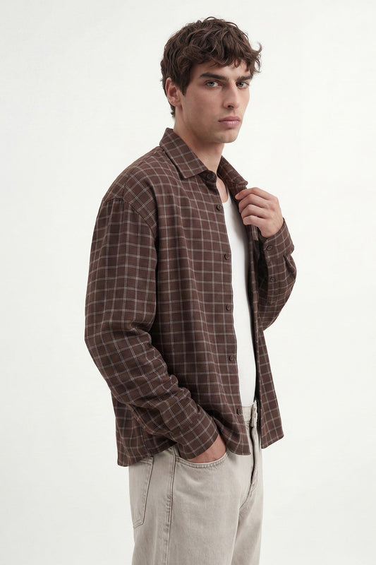 Boxy Fit Checkered Shirt