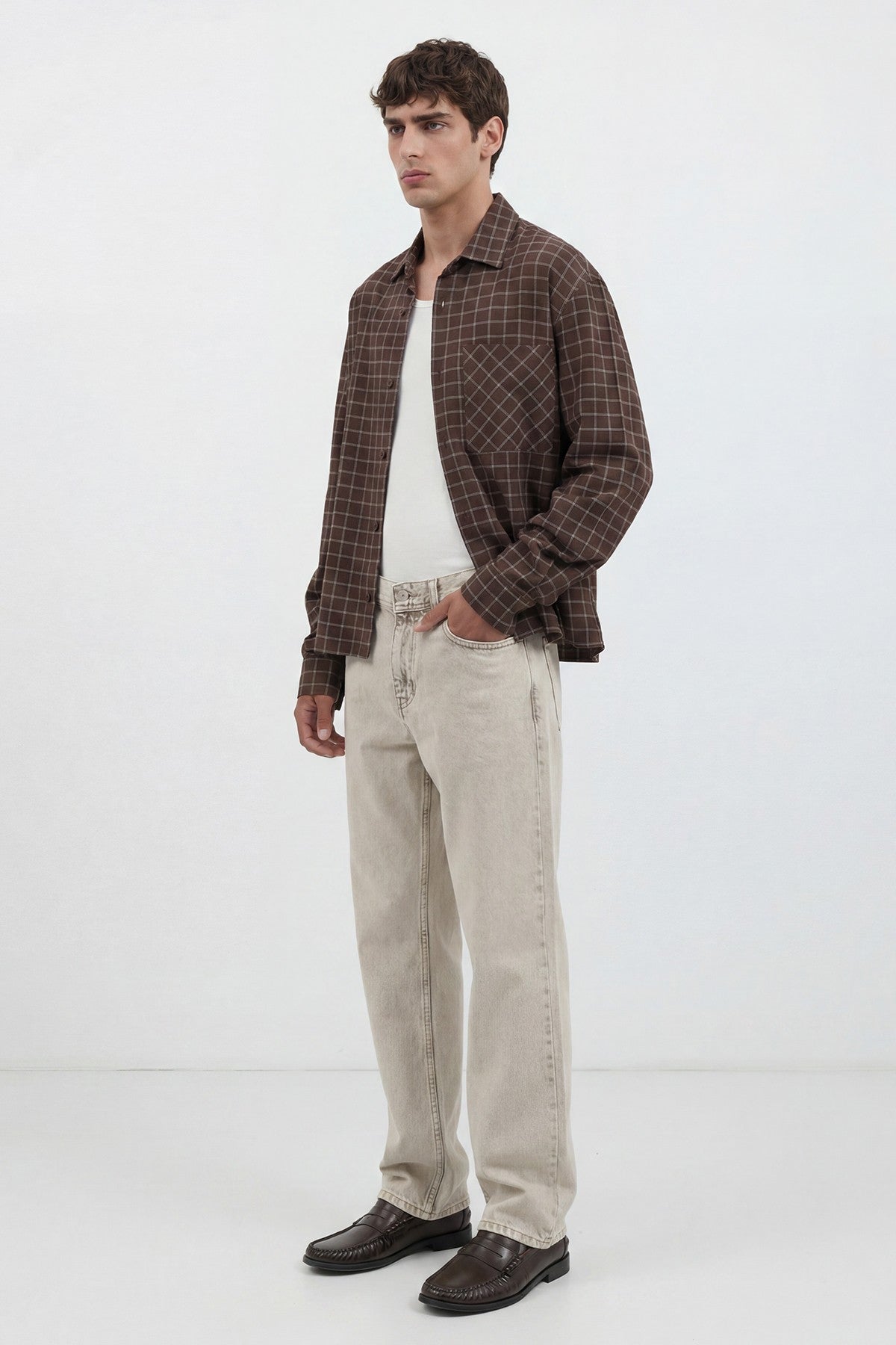 Boxy Fit Checkered Shirt