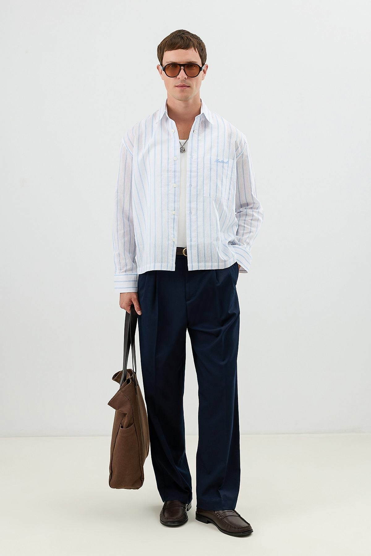 Men's Boxy-Fit Shirt with Linen Blend