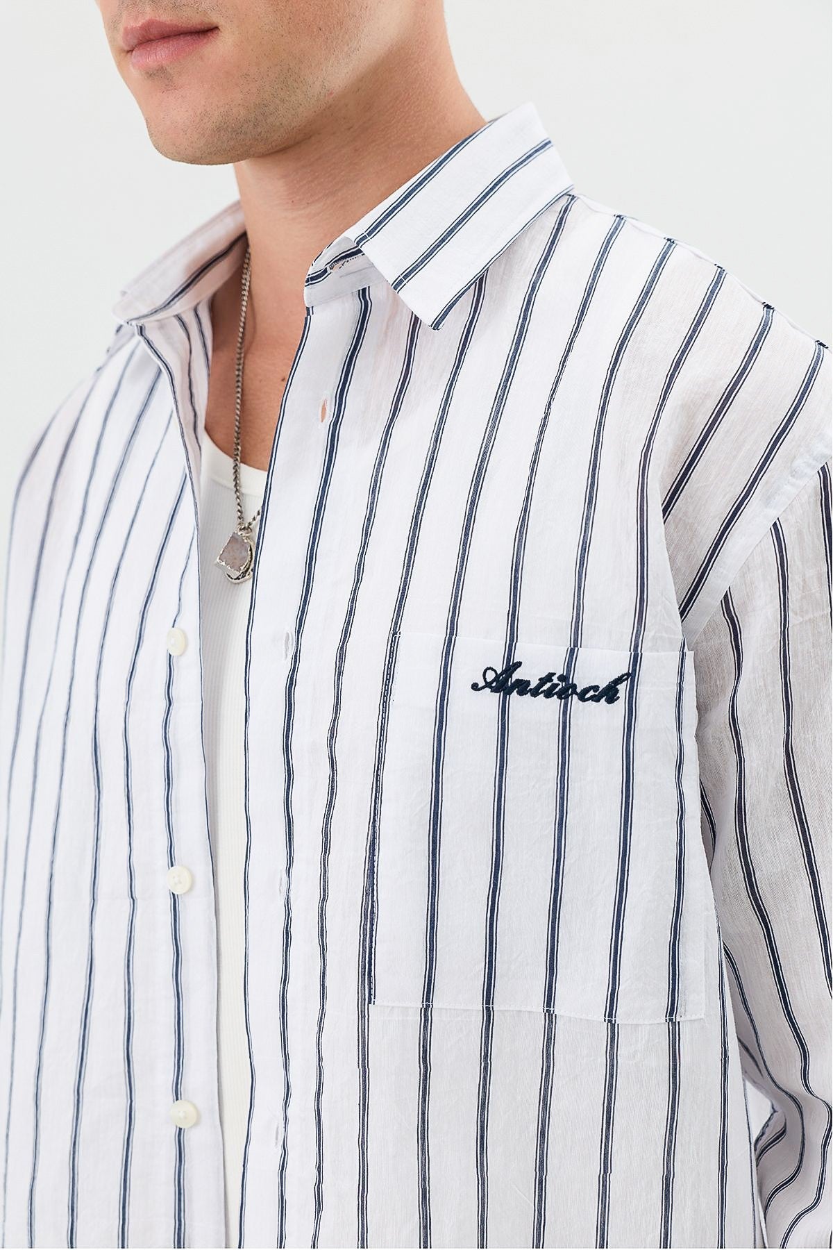 Men's Boxy-Fit Shirt with Linen Blend