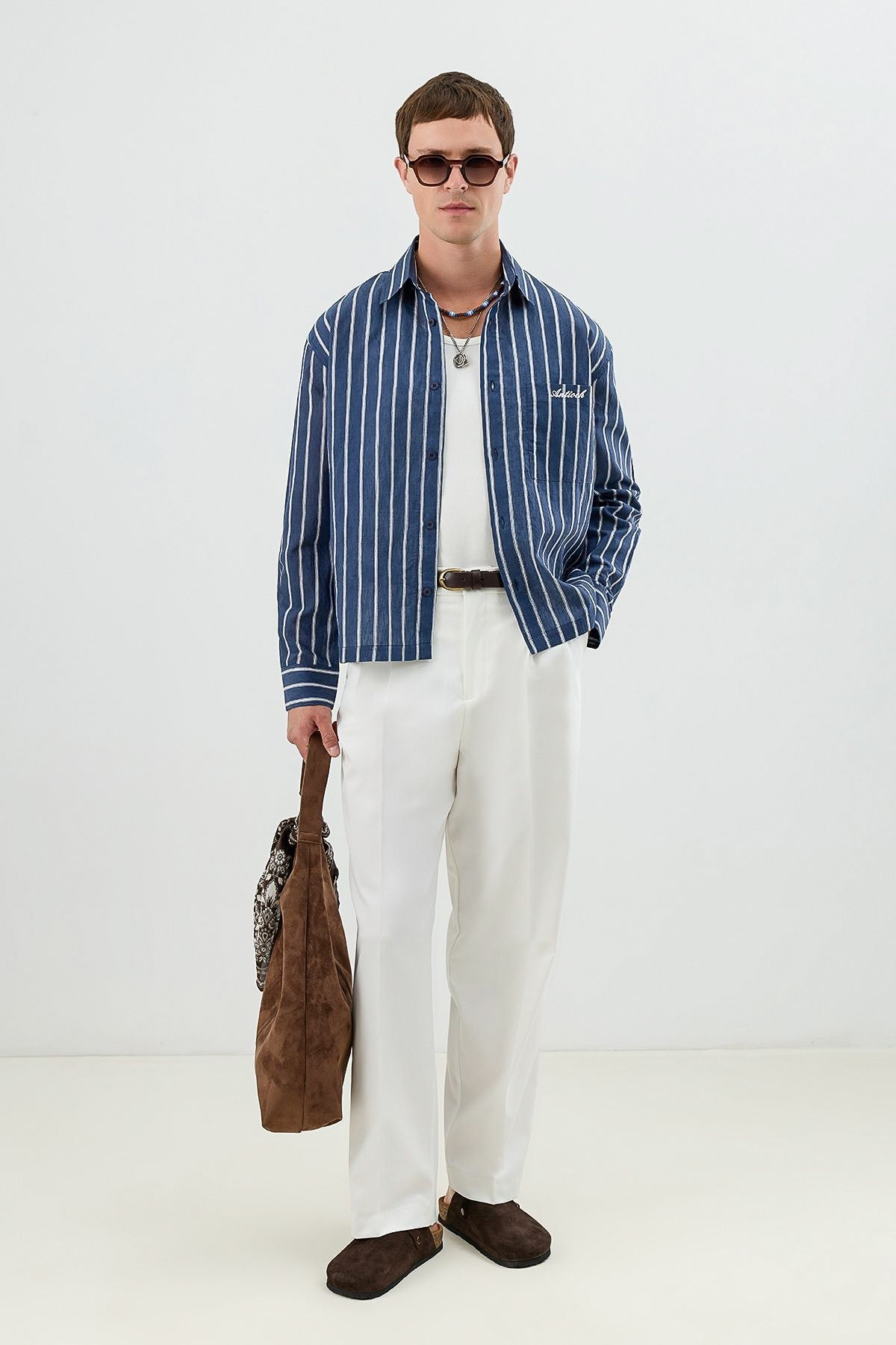 Men's Boxy-Fit Shirt with Linen Blend
