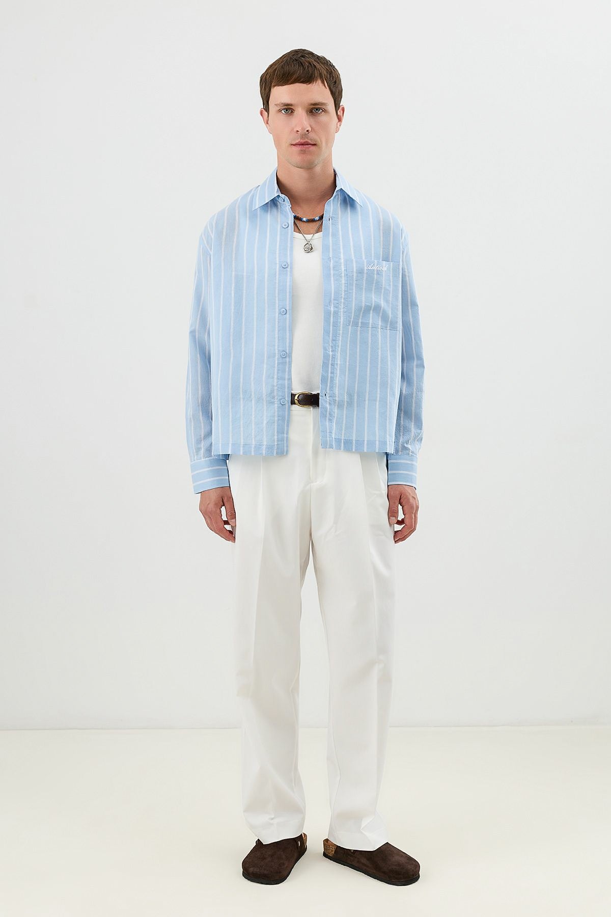 Men's Boxy-Fit Shirt with Linen Blend