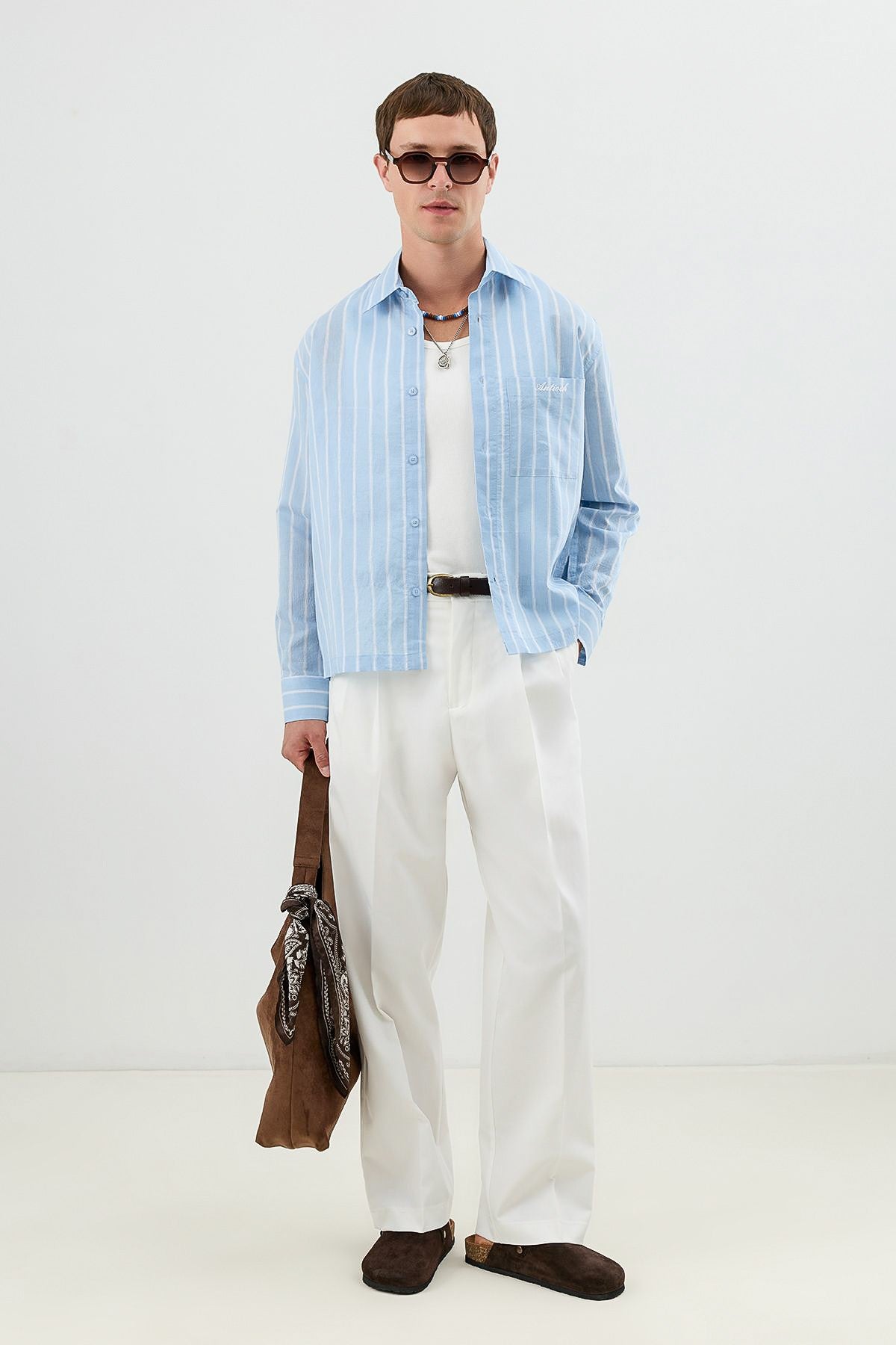 Men's Boxy-Fit Shirt with Linen Blend