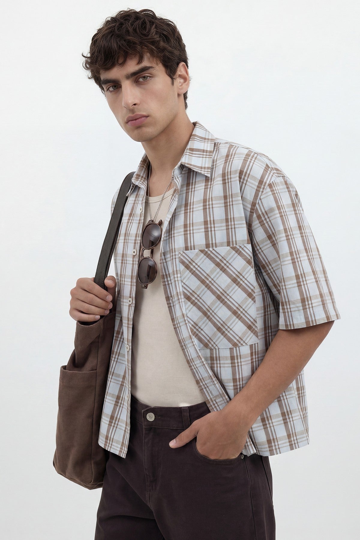 Checkered Short-Sleeve Shirt