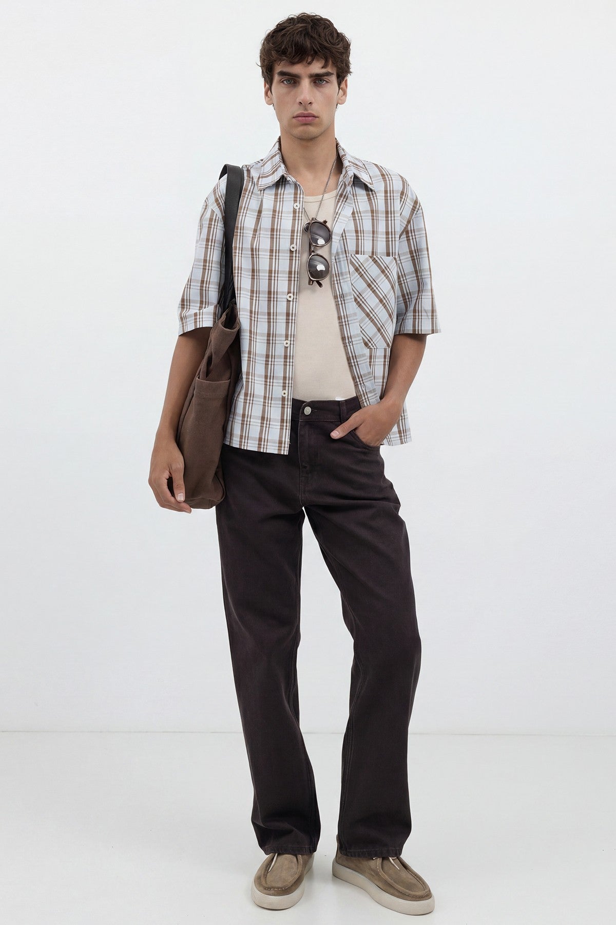 Checkered Short-Sleeve Shirt