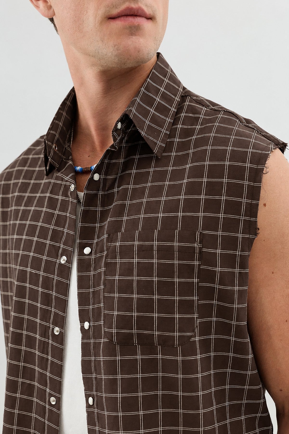 Boxy Fit Men's Sleeveless Shirt