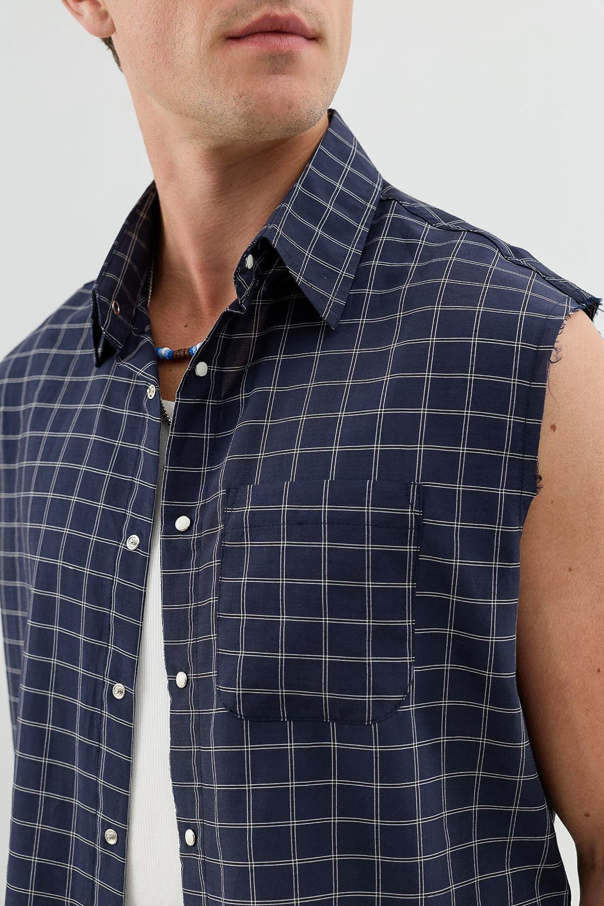 Boxy Fit Men's Sleeveless Shirt