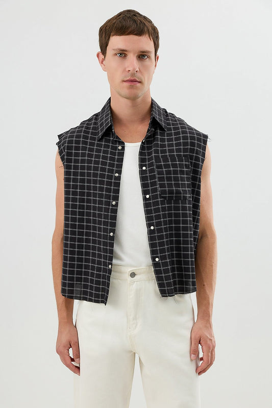 Boxy Fit Men's Sleeveless Shirt