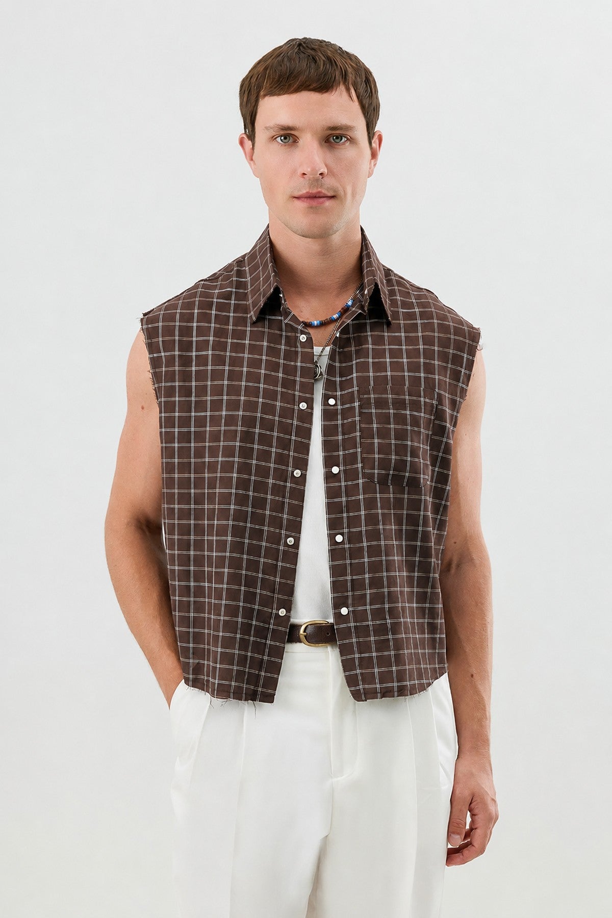 Boxy Fit Men's Sleeveless Shirt