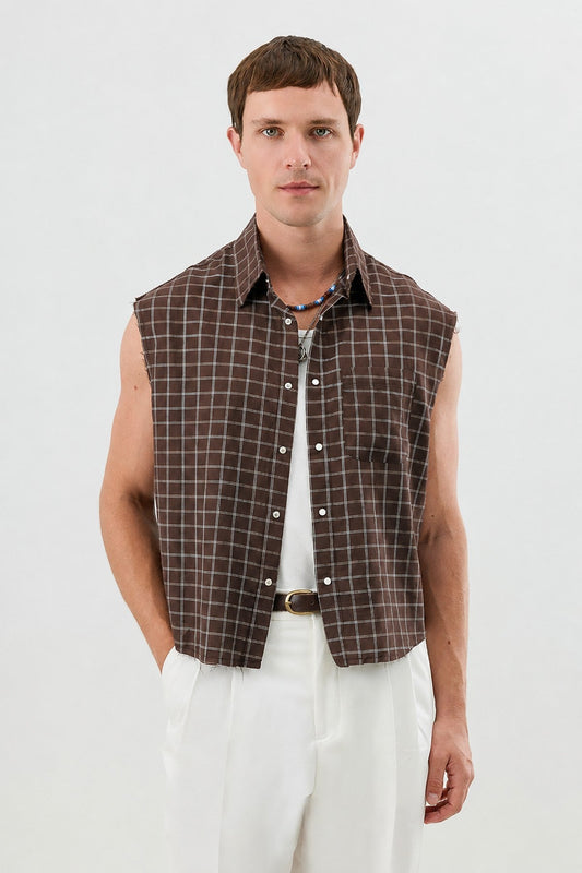 Boxy Fit Men's Sleeveless Shirt