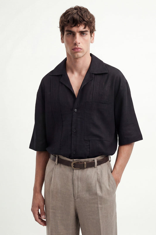 Striped Linen-Blend Shirt