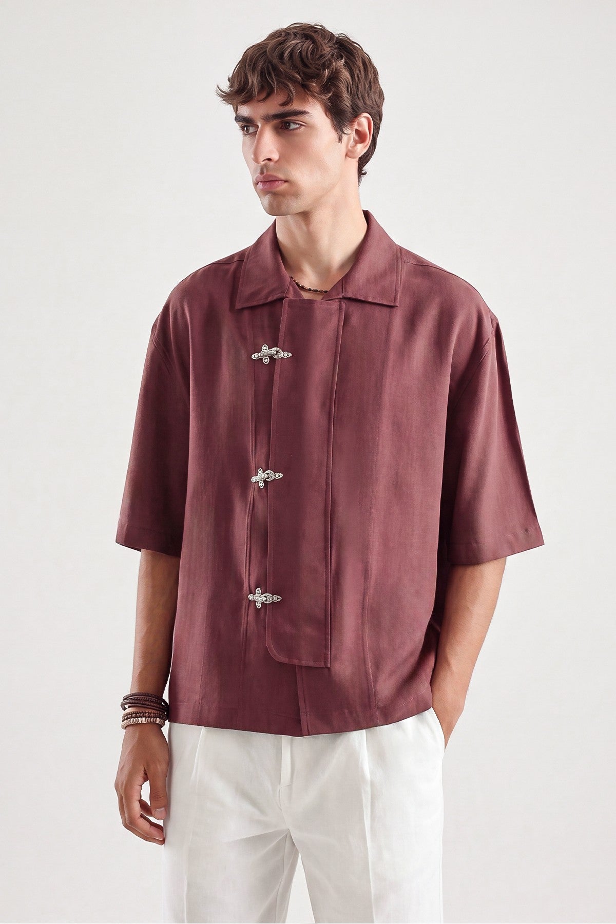 Relaxed-Fit Shirt with Detailed Closure