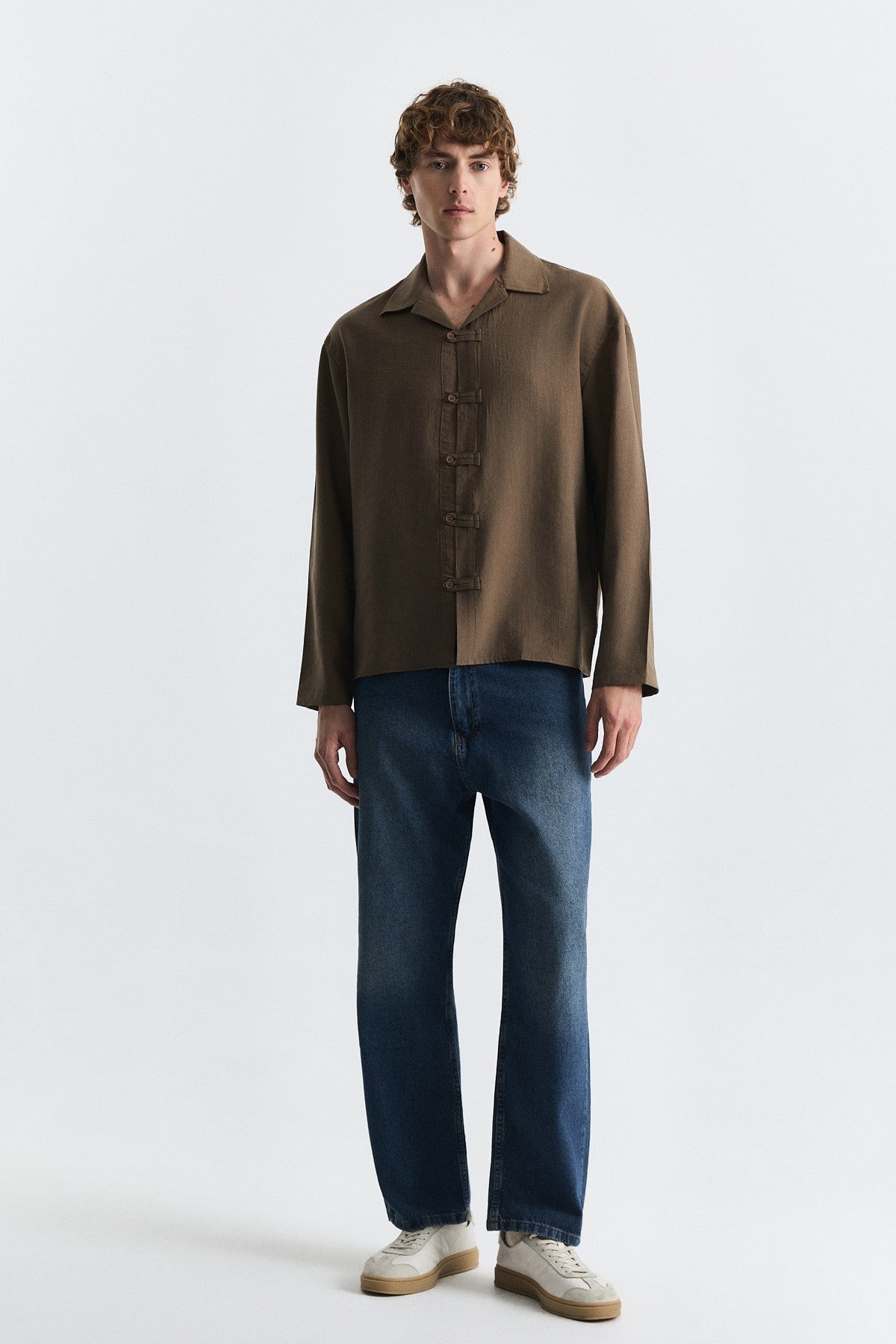 Embellished Button Relaxed Shirt