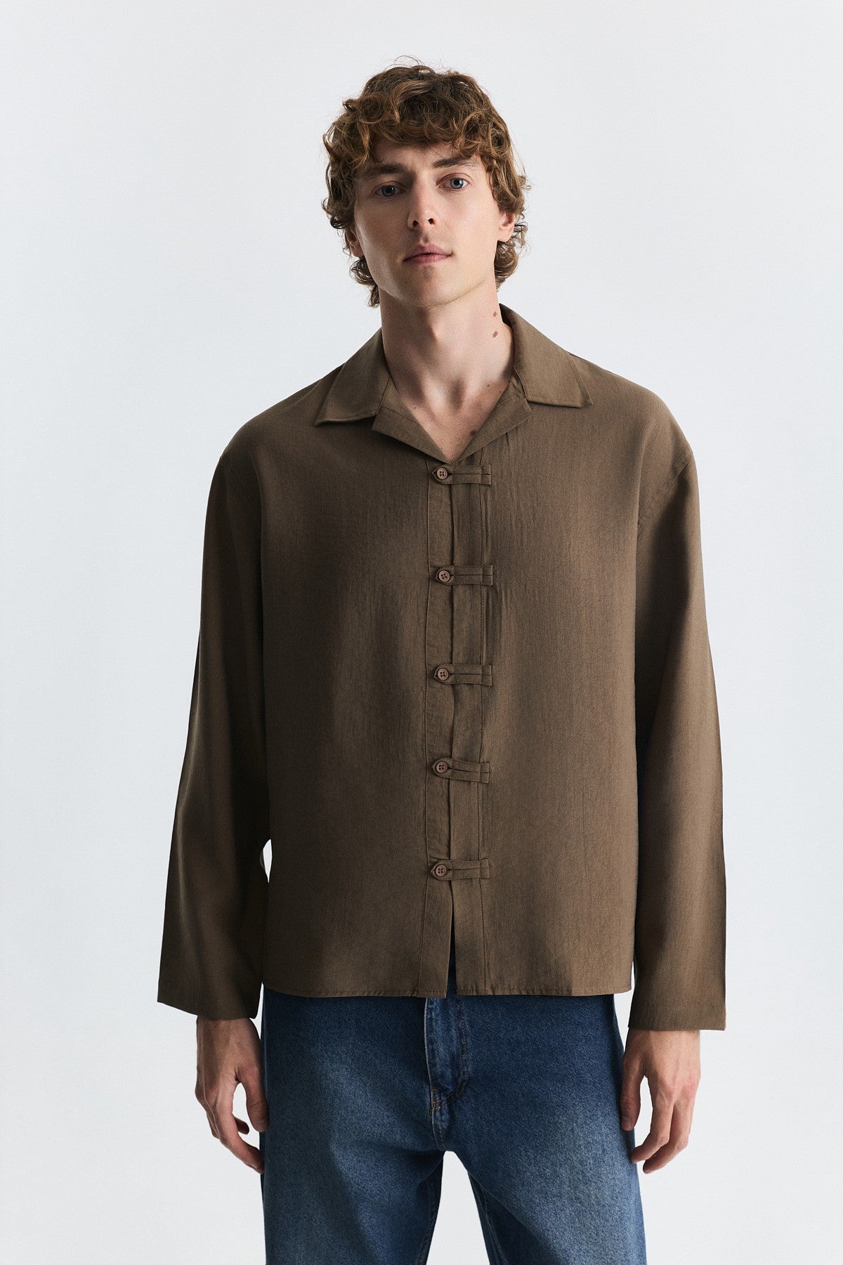 Embellished Button Relaxed Shirt