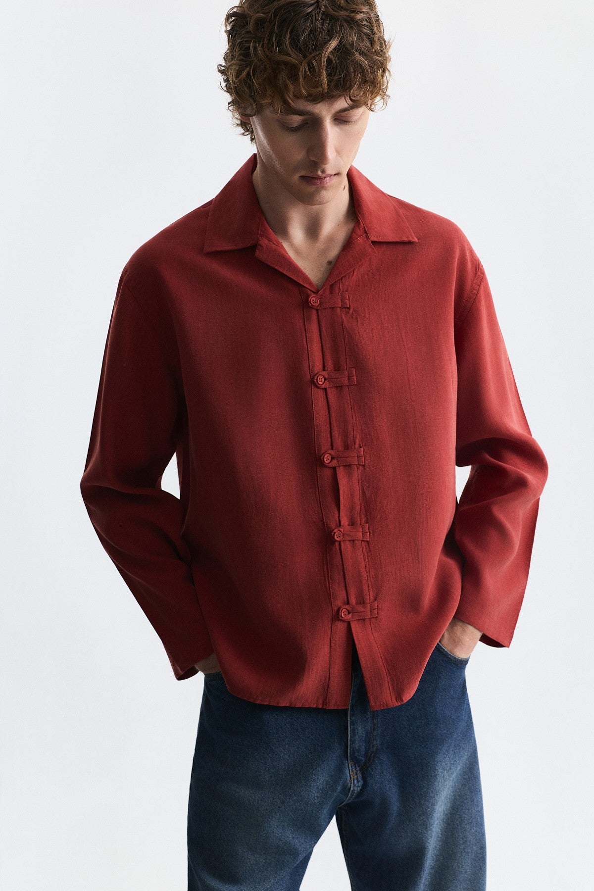 Embellished Button Relaxed Shirt