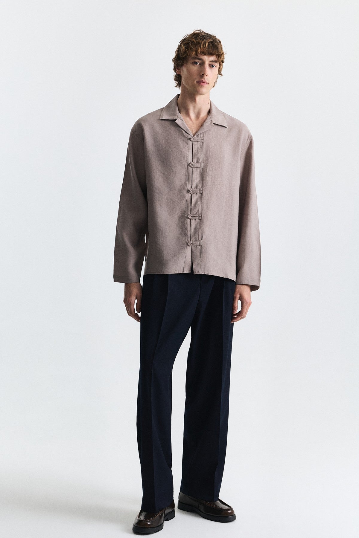 Embellished Button Relaxed Shirt
