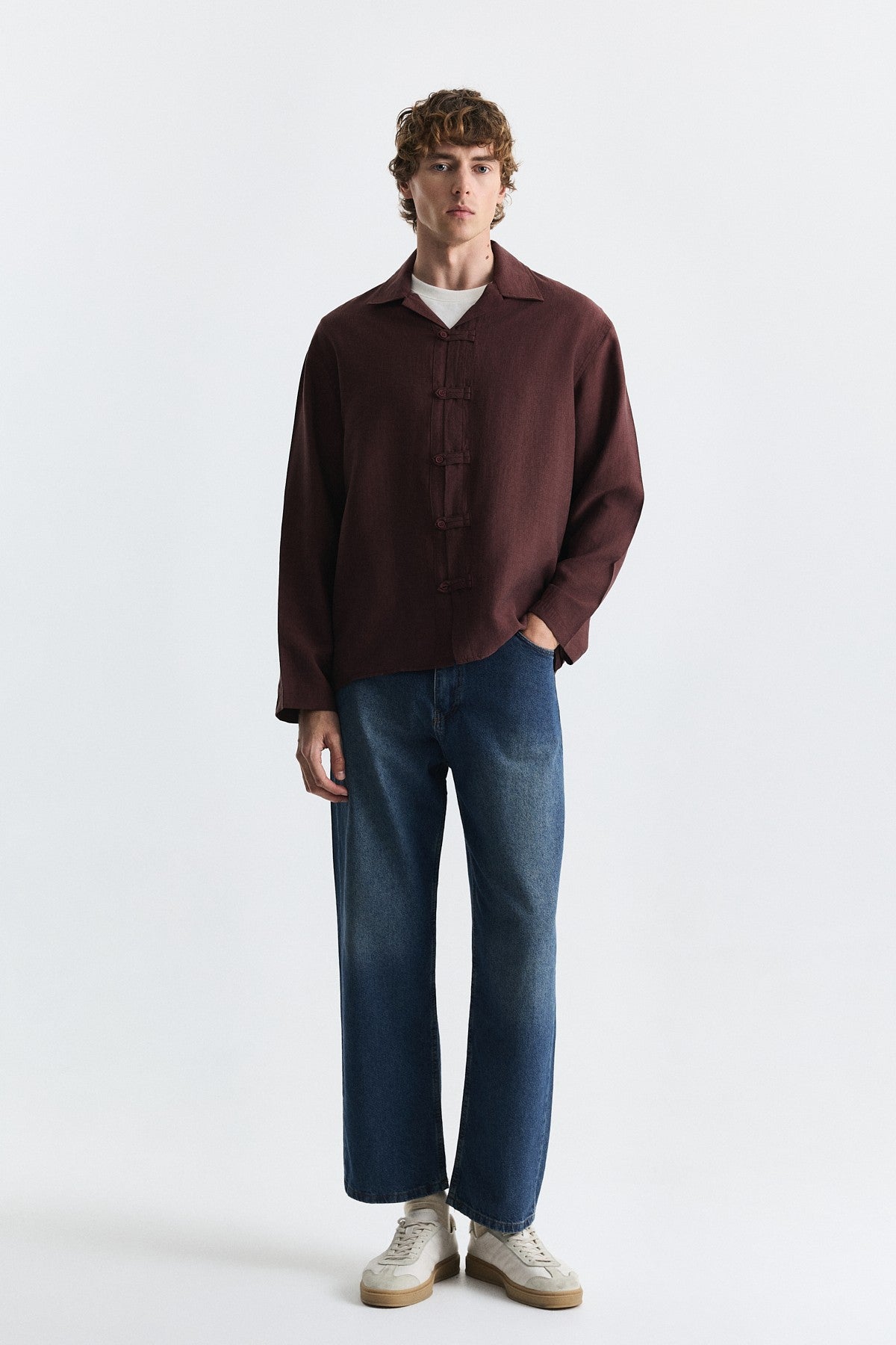Embellished Button Relaxed Shirt