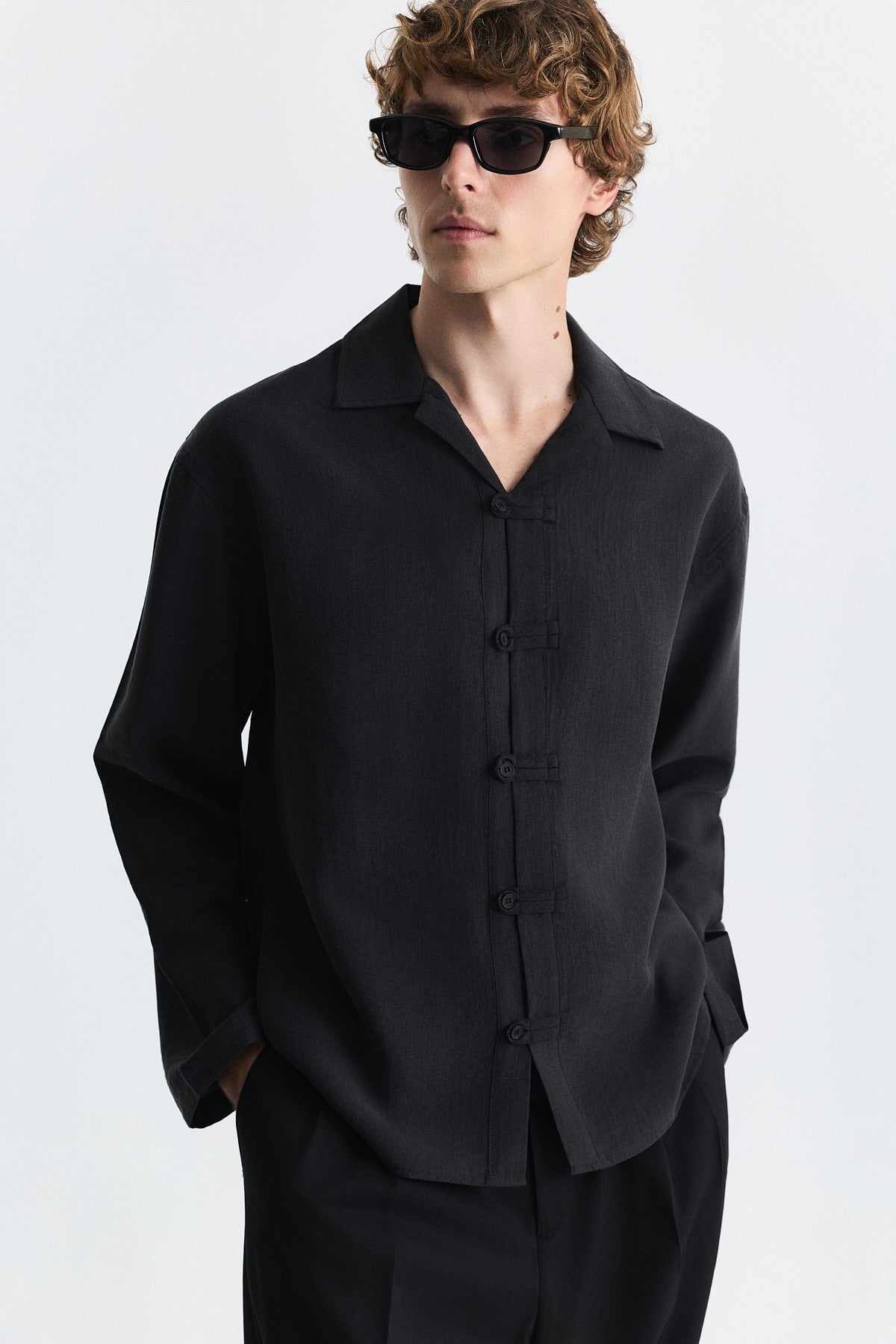 Embellished Button Relaxed Shirt
