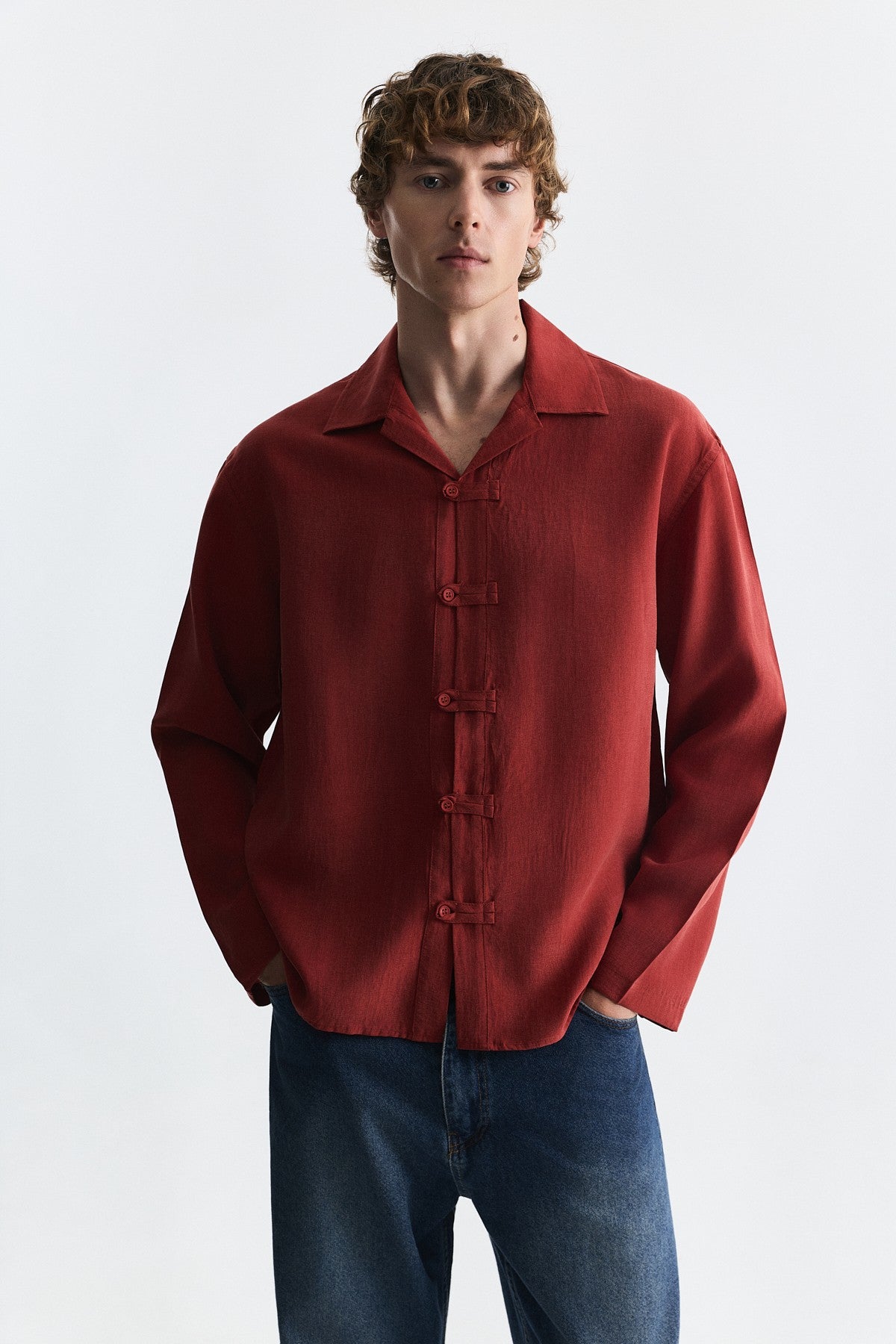 Embellished Button Relaxed Shirt