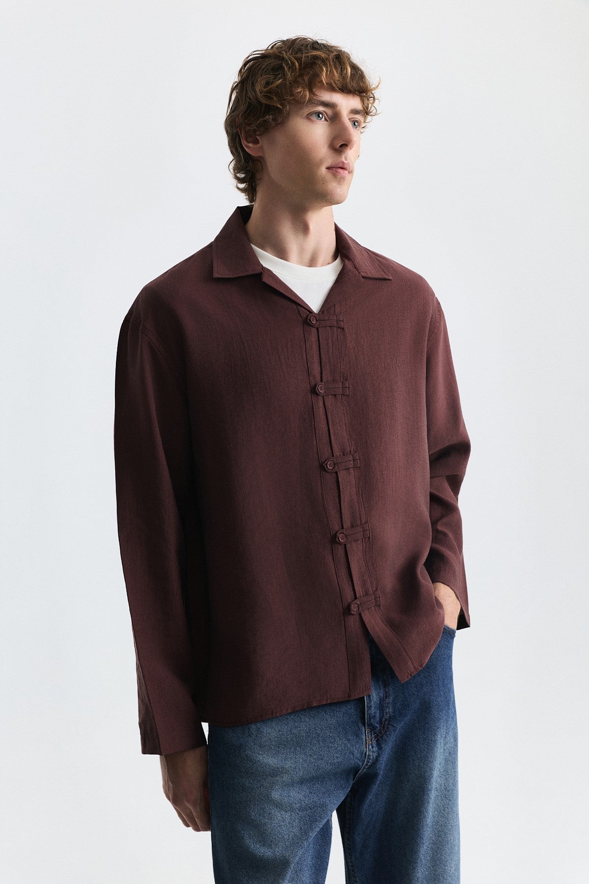 Embellished Button Relaxed Shirt