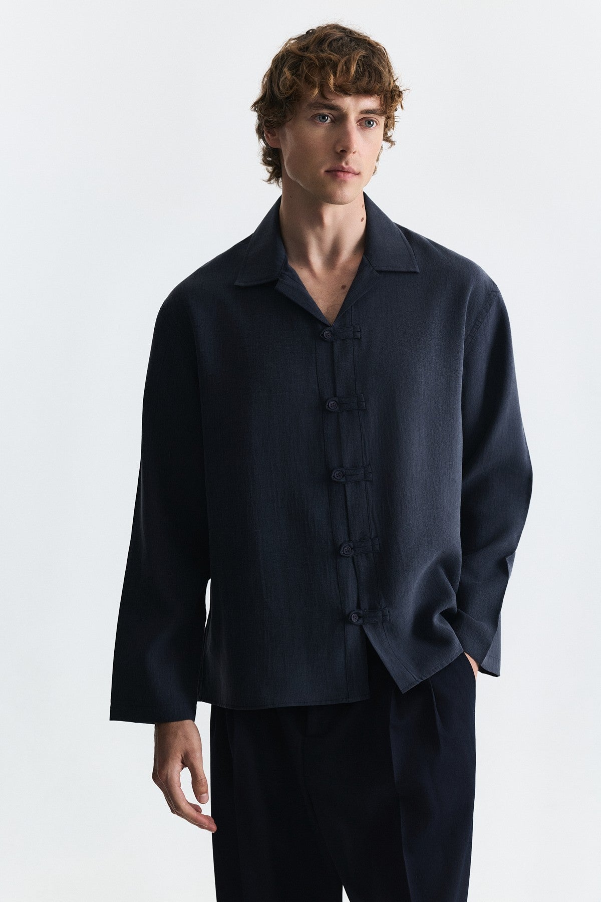 Embellished Button Relaxed Shirt