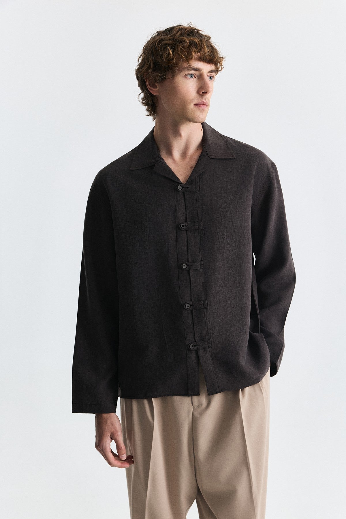Embellished Button Relaxed Shirt