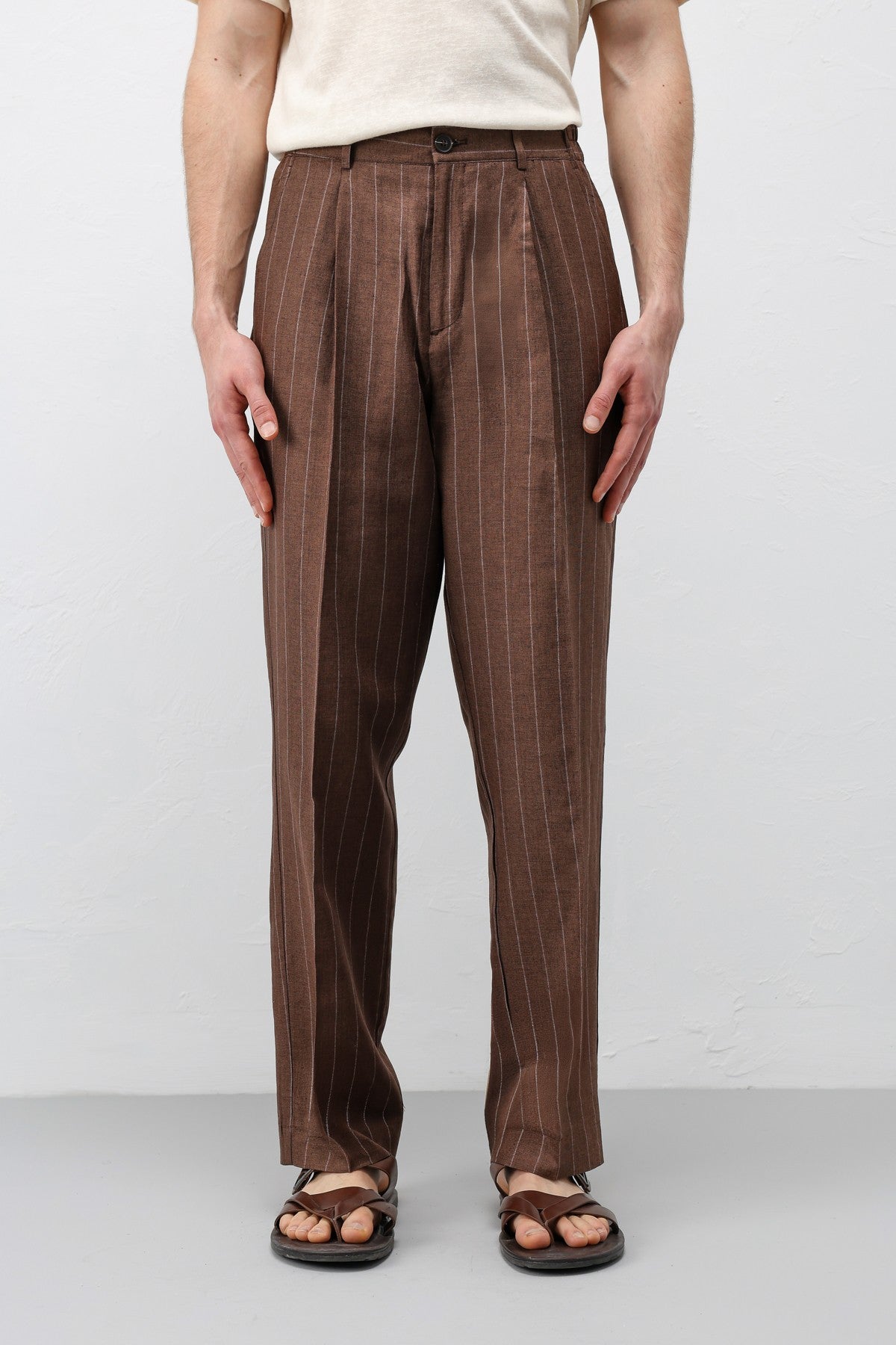 Antioch Linen-Blend Striped Men's Pants