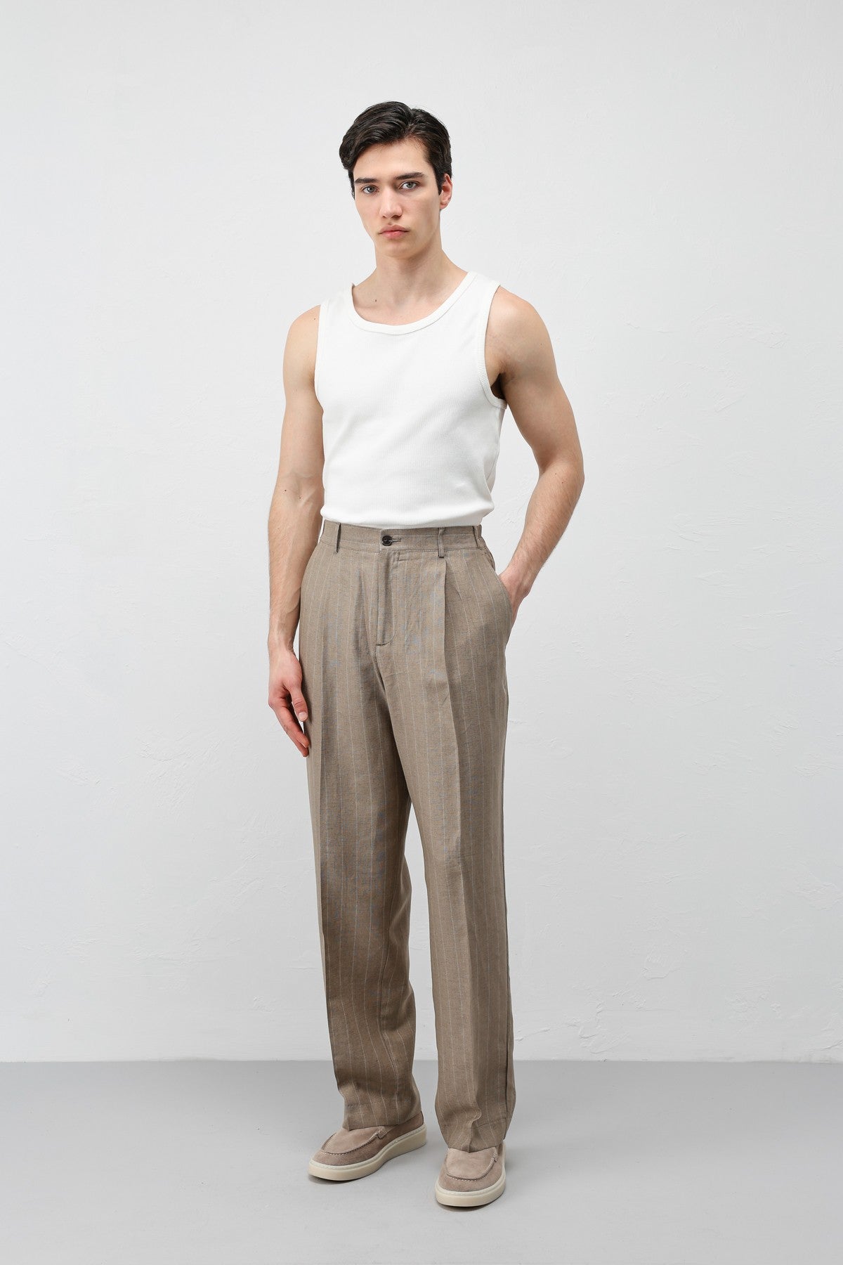 Antioch Linen-Blend Striped Men's Pants