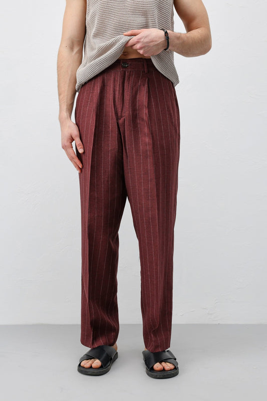 Antioch Linen-Blend Striped Men's Pants