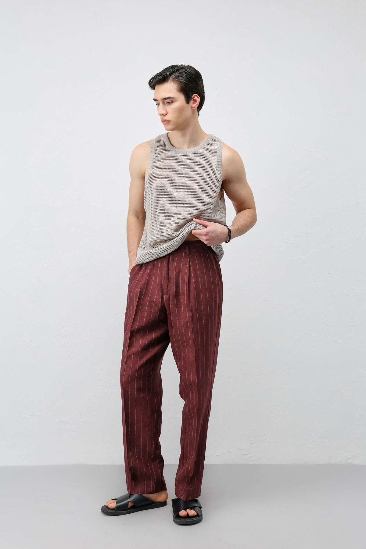 Antioch Linen-Blend Striped Men's Pants