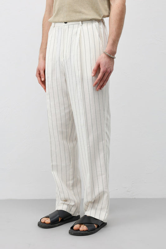 Antioch Linen-Blend Striped Men's Pants