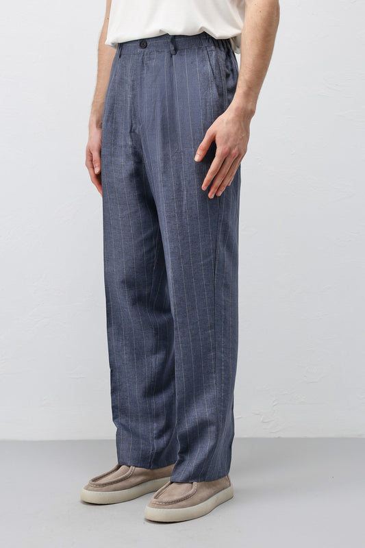 Antioch Linen-Blend Striped Men's Pants