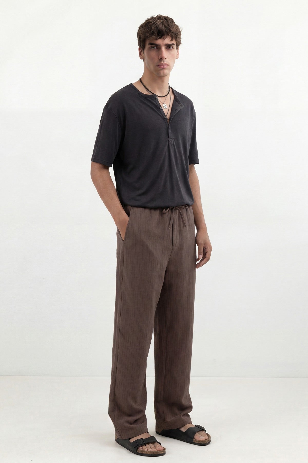 Men's Striped Pants with Modal Blend