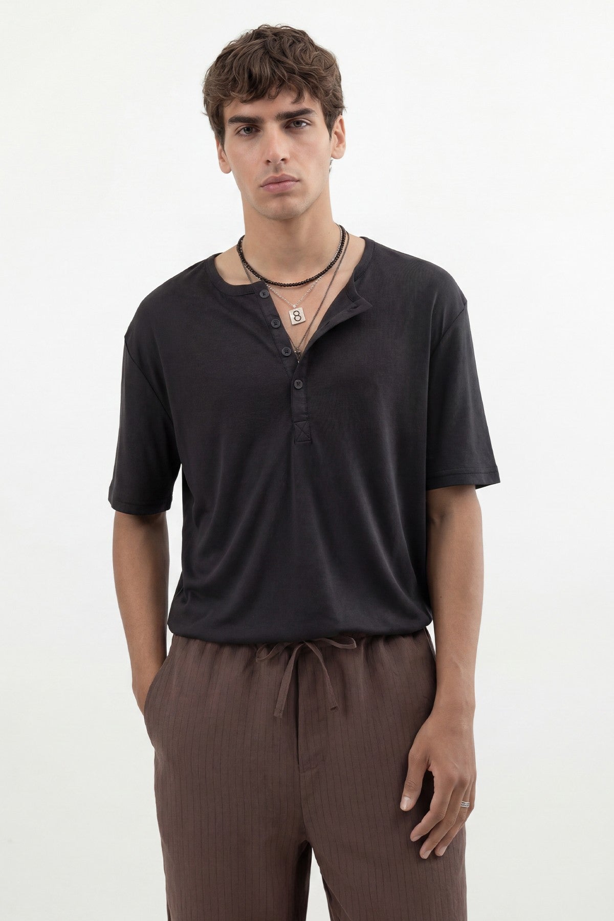 Men's Striped Pants with Modal Blend