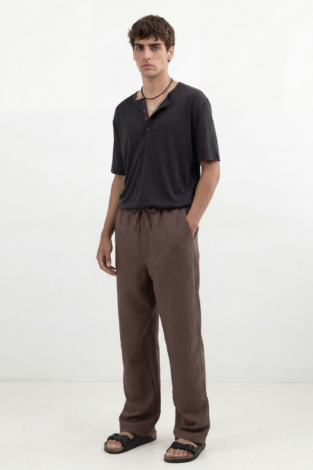 Men's Striped Pants with Modal Blend