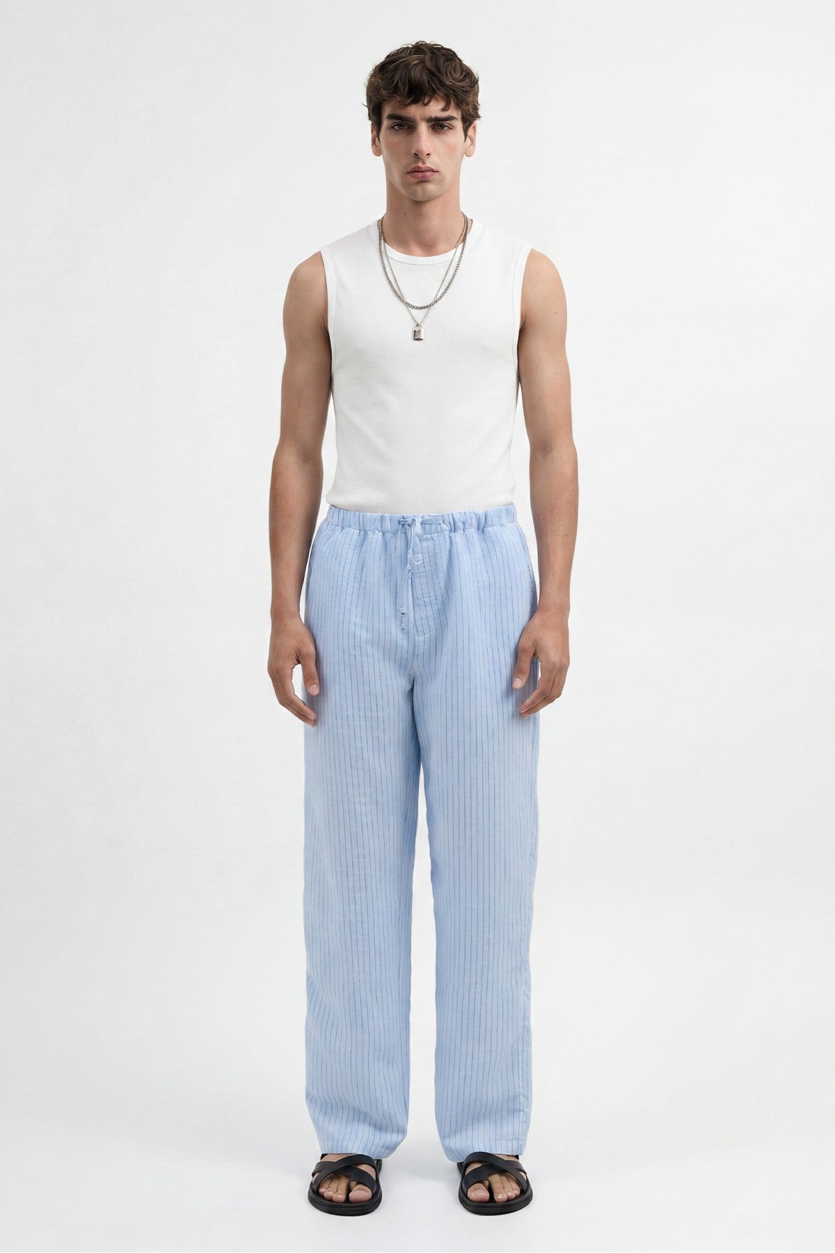 Men's Striped Pants with Modal Blend