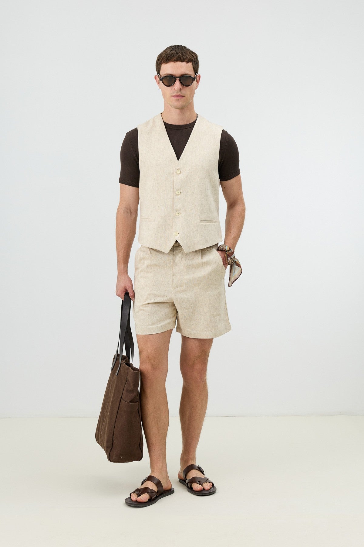 Antioch Men's Textured Linen-Blend Shorts