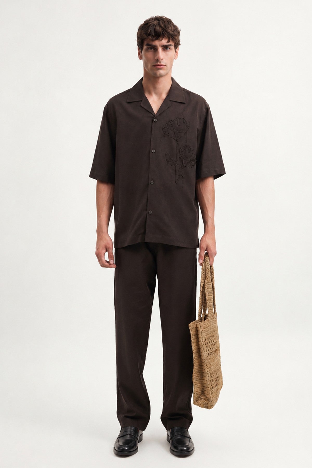 Antioch Men's Linen-Blend Waistband-Elasticated Pants