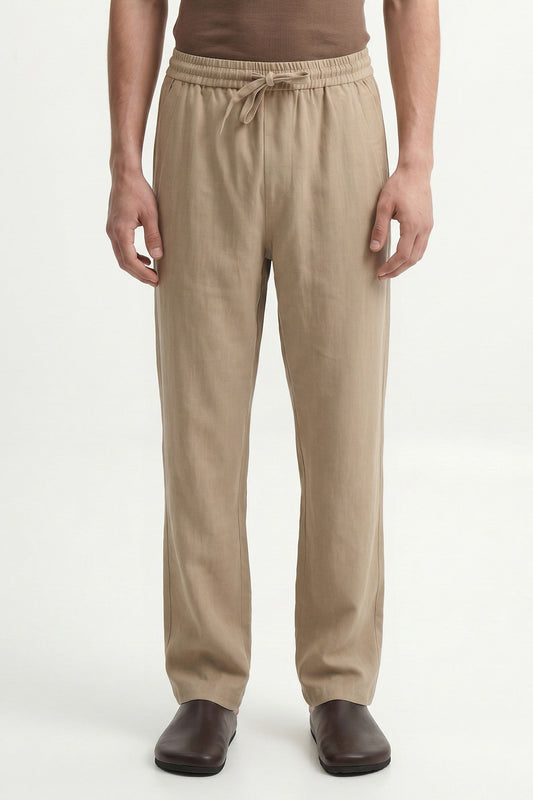 Antioch Men's Linen-Blend Waistband-Elasticated Pants