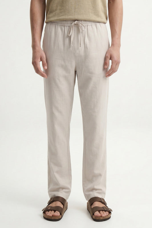 Antioch Men's Linen-Blend Waistband-Elasticated Pants